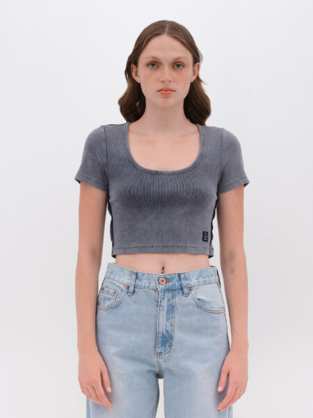 Cropped Rib T-Shirt