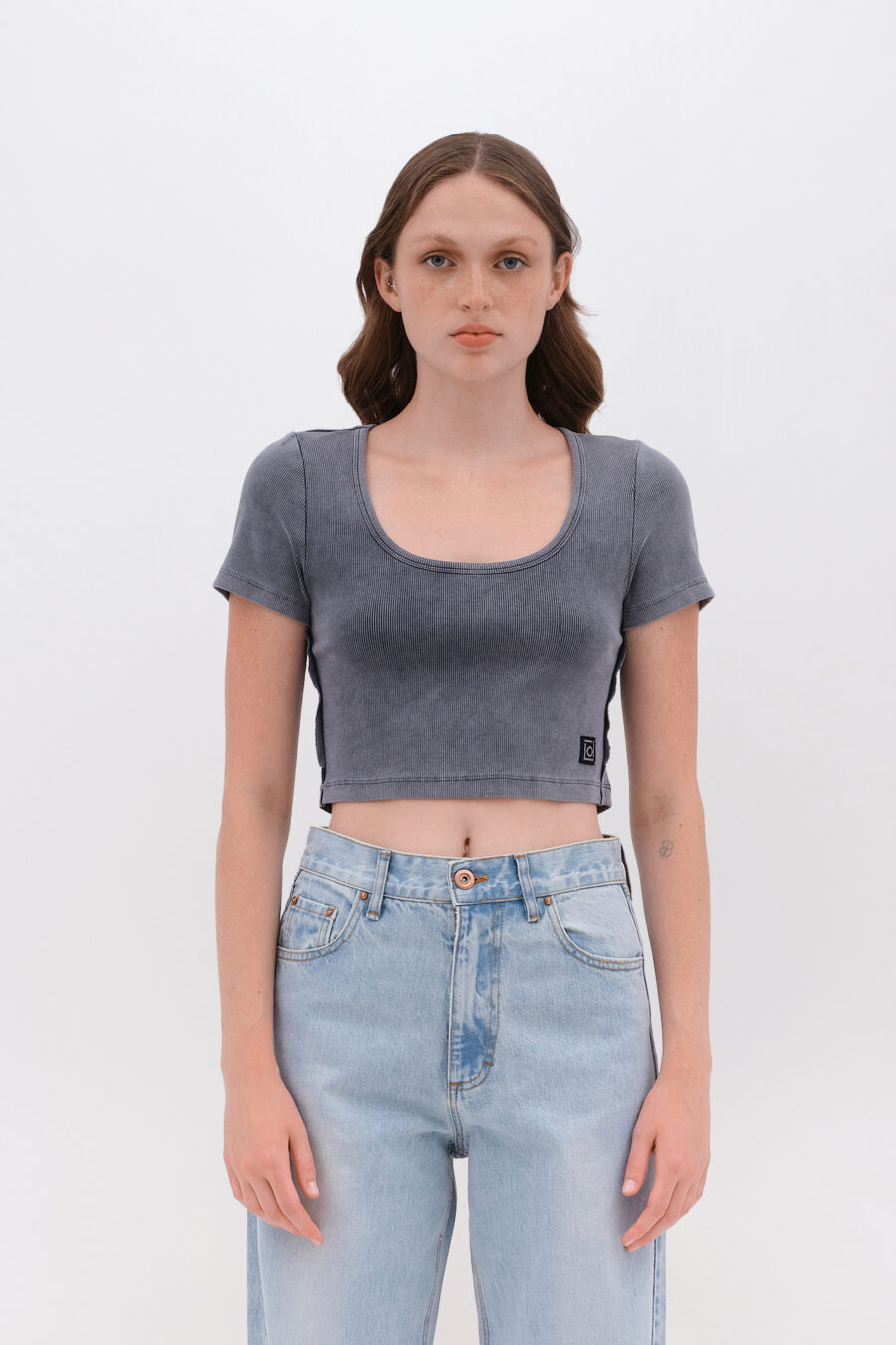 Cropped Rib T-Shirt