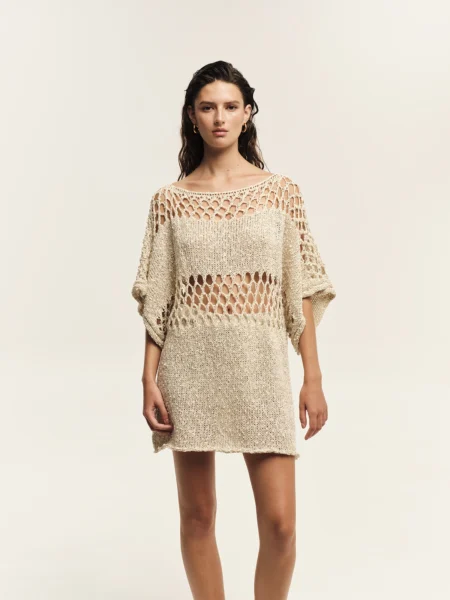 Knitted Mini Dress – The Golden Hour