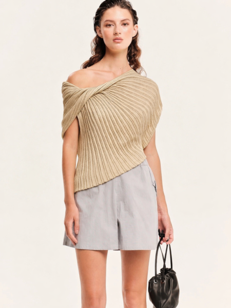 Lurex Knit Draped Top – Sparkling Nights